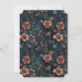 Rose Gold Rose Einladung (Rückseite)