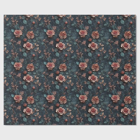 Rose Gold Rose Geschenkpapier (Flach)