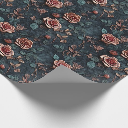Rose Gold Rose Geschenkpapier (Ecke)