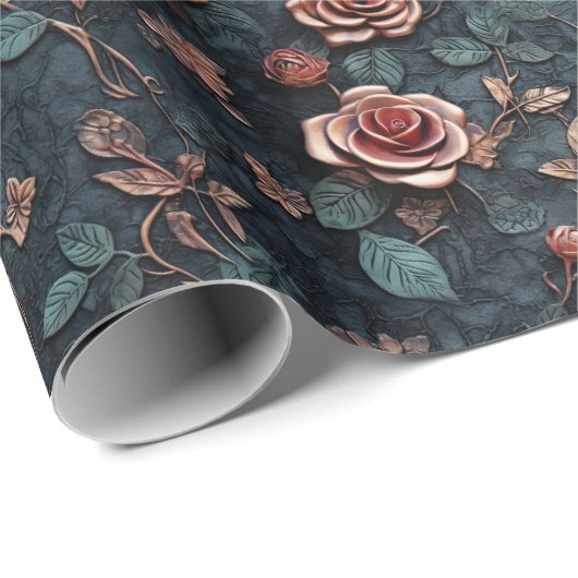 Rose Gold Rose Geschenkpapier (Rolleneckpunkt)