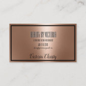 Rose Gold Rosegler minimalistisch elegant und mode Visitenkarte (Rückseite)