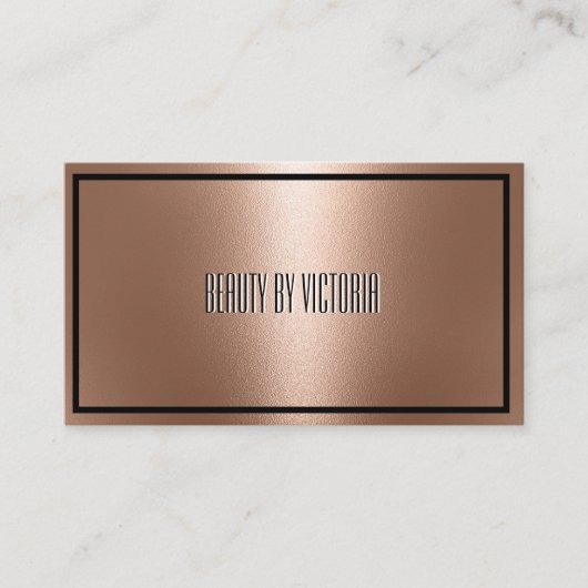 Rose Gold Rosegler minimalistisch elegant und mode Visitenkarte (Vorderseite)