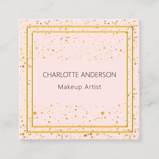 Rose Gold rot elegant glamouröser QR-Code Quadratische Visitenkarte (Vorderseite)