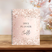 Rose gold-rot Glitzer-Skript glam 2023 Planer