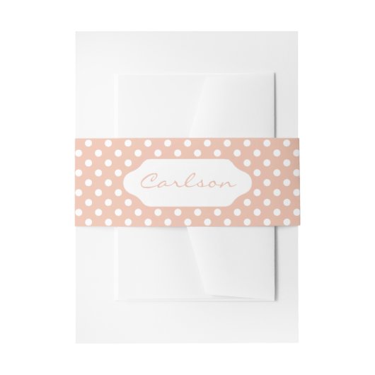Rose gold/rot Pink & weiß Polka Punkte Bauchband Einladungsbanderole (Vorderseite Beispiel)