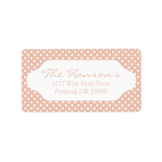 Rose gold/rot-pinke Polka Punkte Adressetiketten (Vorne)