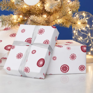 Rose Gold Rot Weiß Polka Punkte Geometrischer Krei Geschenkpapier