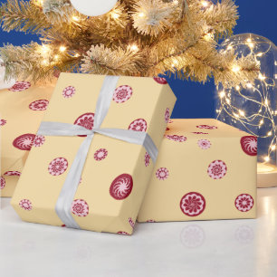 Rose Gold rote Tupfen Beige geometrischer Kreis Geschenkpapier