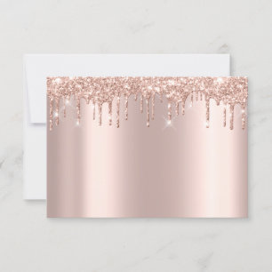Rose Gold Rouge Puder Glitter Funkeln RSVP Karte
