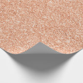 Rose Gold Roush Delicate Cornflakes Glitzer Peach Geschenkpapier (Ecke)