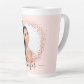 Rose Gold Roush Foto Namensskript Milchtasse (Rechte Ecke)