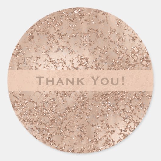 Rose Gold Roush Pink Glam Sparkle Crackle Runder Aufkleber (Vorderseite)