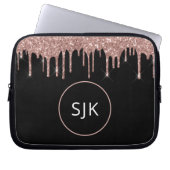 Rose Gold Roush Rosa Glitzer Sparkone Monogramm Laptopschutzhülle (Vorderseite)