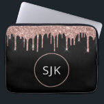 Rose Gold Roush Rosa Glitzer Sparkone Monogramm Laptopschutzhülle<br><div class="desc">Blush Pink - Rose Gold und Black Imitats Glitzer und sparkle Elegant Mit Monogramm Initials Case. Dieser Fall kann so angepasst werden,  dass er Ihren Anfangs- und Vornamen enthält.</div>