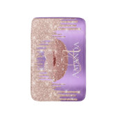 Rose Gold Royal Glitzer Name Monogram Makeup Badematte (Vorderseite Vertikal)