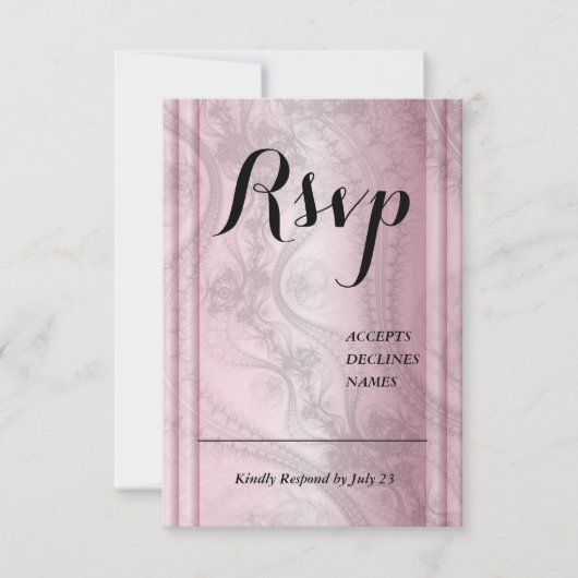 Rose Gold Rsvp-Karte RSVP Karte (Vorderseite)