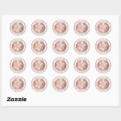 Rose Gold Rücksendeadresse Runder Aufkleber (Blatt)