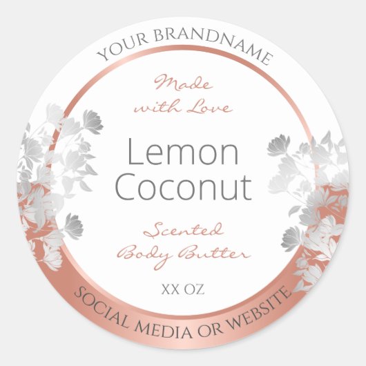 Rose Gold Runder Aufkleber (Vorderseite)