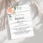 Rose Gold, rustikal, weißes Brautparty Einladung