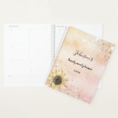 Rose Gold rustikale Sonnenblumenfamilie Planer (Anzeige)