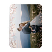 Rose Gold rustikales botanisches Foto Save the Dat Magnet (Vertikal)