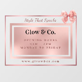 Rose Gold Salon | Elegantes Beauty Studio Fensteraufkleber (Blatt)