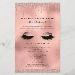 Rose Gold Salon Grand Wiedereröffnung Covid Sicher Flyer