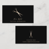 Rose Gold Salon Haar Stylistische Schere, Farbe Visitenkarte (Vorne/Hinten)