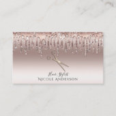 Rose Gold Salon Haare Stylistische Schere Rosa Gli Visitenkarte (Vorderseite)