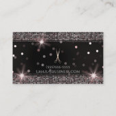 Rose Gold Salon Stylist Scheren Pink Sequin Visitenkarte (Rückseite)