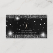 Rose Gold Salon Stylist Scissors Silver Sequin Visitenkarte (Rückseite)