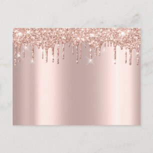 Rose Gold Sark Tröpfchen Minimal Einfach Glam Ankündigungspostkarte