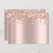Rose Gold Sark Tropfen Minimal einfach Glam Ankündigungspostkarte (Vorne/Hinten)