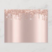 Rose Gold Sark Tropfen Minimal einfach Glam Ankündigungspostkarte (Rückseite)