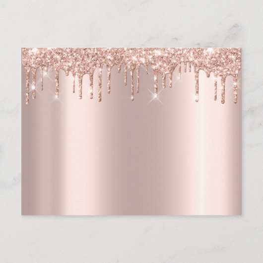 Rose Gold Sark Tropfen Minimal einfach Glam Ankündigungspostkarte (Rückseite)