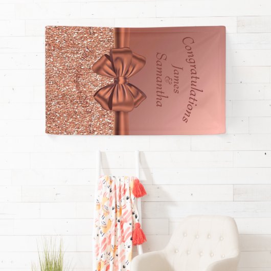 Rose Gold Satin Bow - Banner (Insitu)