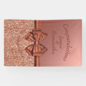 Rose Gold Satin Bow - Banner (Horizontal)