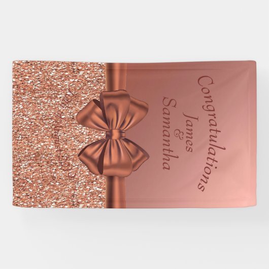 Rose Gold Satin Bow - Banner (Horizontal)