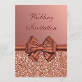 Rose Gold Satin Bow - Hochzeit Einladung