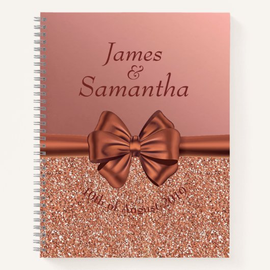 Rose Gold Satin Bow - Planer Notizblock (Vorderseite)