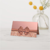 Rose Gold Satin Bow - Platzkarte (Vorderseite)