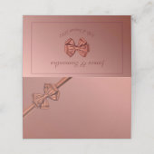 Rose Gold Satin Bow - Platzkarte (Außenseite Aufgefaltet)