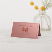 Rose Gold Satin Bow - Platzkarte (Rückseite)