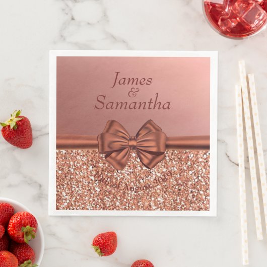 Rose Gold Satin Bow - Serviette (Beispiel)