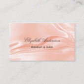 Rose Gold Satin Seide Foto elegant QR-Code Visitenkarte (Vorderseite)