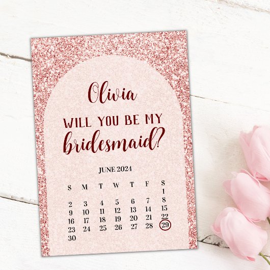 Rose Gold Save The Date Bridesmaid Proposal Card Einladung