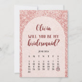 Rose Gold Save The Date Bridesmaid Proposal Card Einladung (Vorderseite)