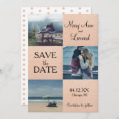Rose Gold Save the Date Fotokarte (Vorne/Hinten)