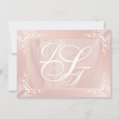 Rose Gold Save the Date Monogramm (Vorderseite)