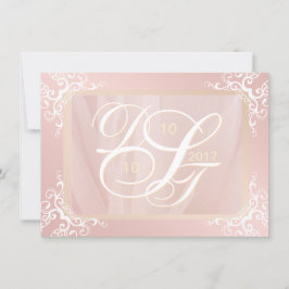 Rose Gold Save the Date Monogramm
